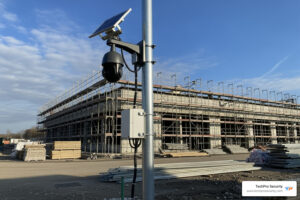 solar powered security camera for construction site