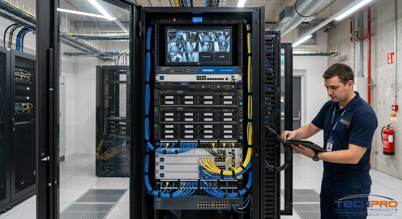 NVR server rack installation for commercial security system