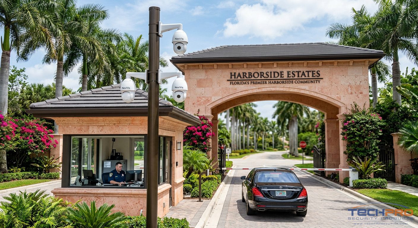 Security cameras installed at HOA guard gate entrance, South Florida